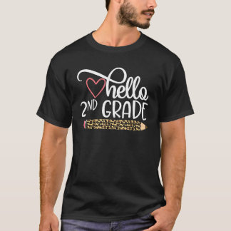 T-shirt Bonjour professeur de léopard de 2e année Élèves d
