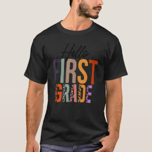 T-shirt Bonjour professeur de léopard de cinquième année É