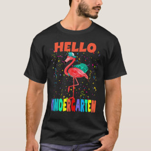 T-shirt Bonjour professeur de maternelle flamant rose rent