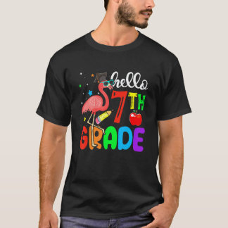 T-shirt Bonjour professeur de septième année flamant rose