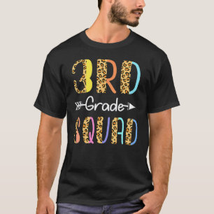 T-shirt Bonjour professeur de troisième année imprimé léop