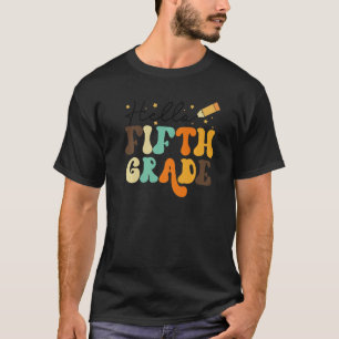 T-shirt Bonjour rétro professeur de cinquième élève premie