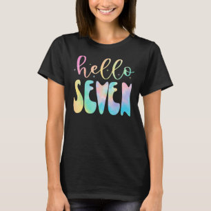 T-shirt Bonjour Sept 7 ans 7e anniversaire Fille 7 ans 7 B