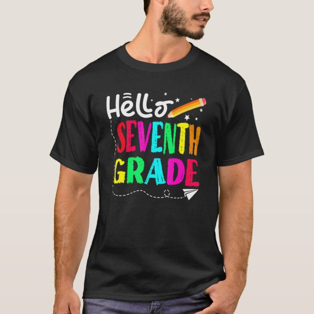 T-shirt Bonjour Septième Année Retour À La Conception De L (Devant)