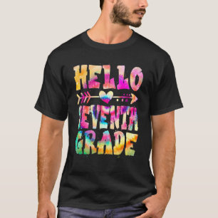 T-shirt Bonjour Septième Année Teinture Teinture Premier J