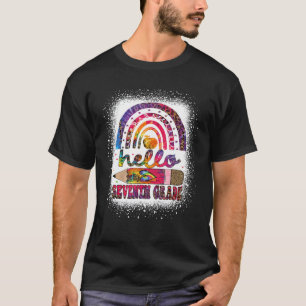 T-shirt Bonjour Septième Classe Rainbow Tie Dye Leopard Re
