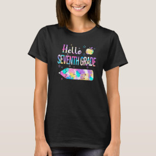 T-shirt Bonjour Septième Classe Squad Retour À L'École Tie