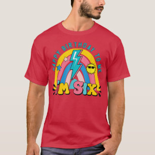 T-shirt Bonjour Si Rainbow Je Suis 6 Ans Joyeux Anniversai