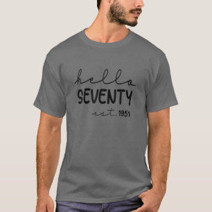 T-shirt Bonjour Soixante-Dix 1951 70 Ans 70E Anniversaire 