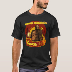 T-shirt Bonjour Soleil Bigfoot Café Humour Art