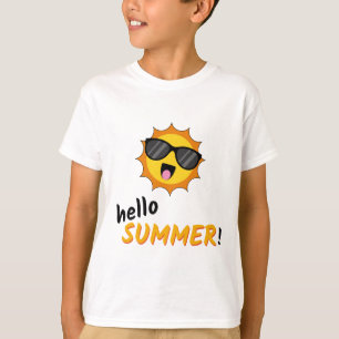 T-shirt Bonjour Summer Sun avec lunettes de soleil