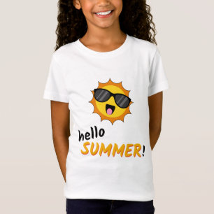 T-Shirt Bonjour Summer Sun avec lunettes de soleil