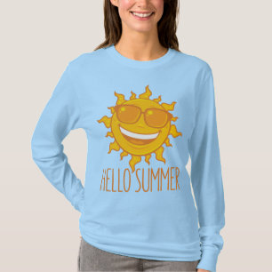 T-shirt Bonjour Summer Sun Avec Lunettes de soleil