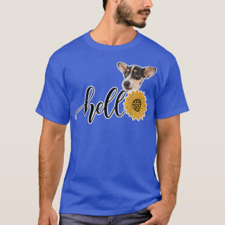 T-shirt Bonjour Sunflower Rat Terrier 