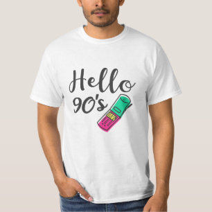 T-shirt Bonjour téléphone portable des années 90
