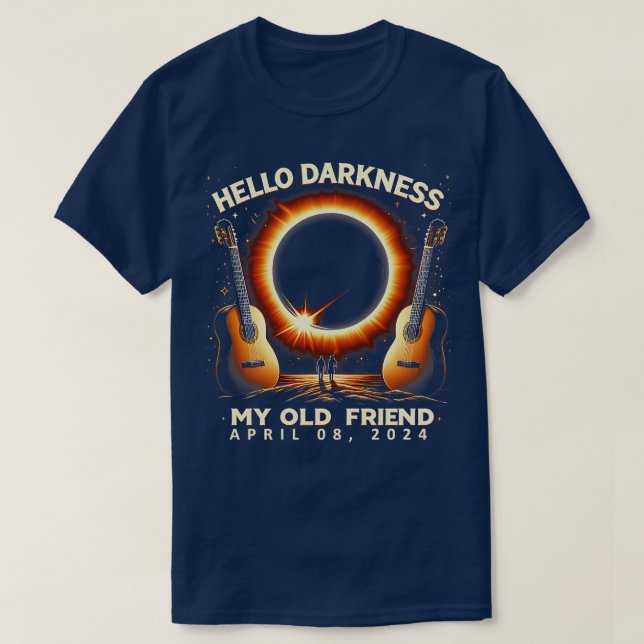 T-shirt Bonjour Ténèbres Mon Vieux Ami Éclipse Solaire Avr (Design devant)