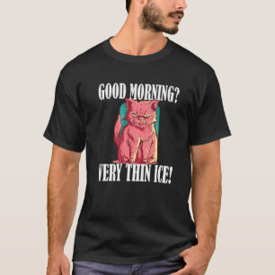 T-shirt Bonjour Très Mince Groupe de Chat de Crème Glacée