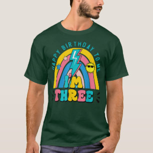 T-shirt Bonjour Trois Arc-en-ciel J'Ai 3 Ans Joyeux Annive