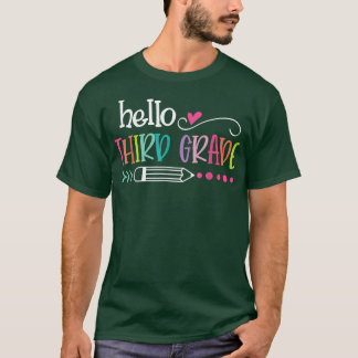 T-shirt Bonjour Troisième Classe Chemise Fun 3e Grade Reto