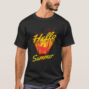 T-shirt Bonjour Vacances Été Famille Amis Voyage Palm Tre