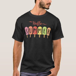 T-shirt Bonjour Vacances Été Glace Crème Popsicle Ice Loll