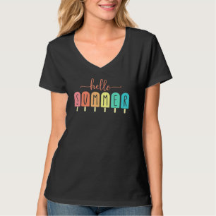 T-shirt Bonjour Vacances Été Glace Crème Popsicle Ice Loll
