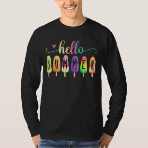 T-shirt Bonjour Vacances Été Glace Crème Popsicle Ice Loll