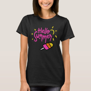 T-shirt Bonjour Vacances Été Glace Crème Popsicle Ice Loll