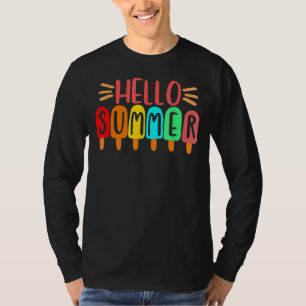 T-shirt Bonjour Vacances Été Glace Crème Popsicle Ice Loll