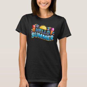 T-shirt Bonjour Vacances Été Glace Crème Popsicle Ice Loll