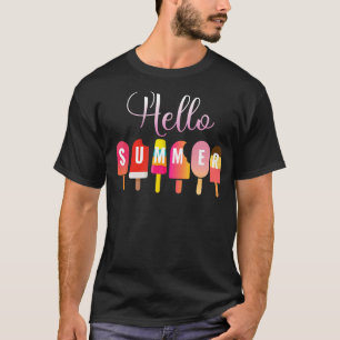 T-shirt Bonjour Vacances Été Glace Crème Popsicle Ice Loll