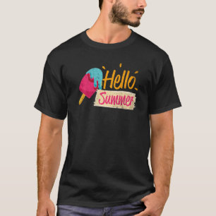 T-shirt Bonjour Vacances Été Glace Crème Popsicle Ice Loll