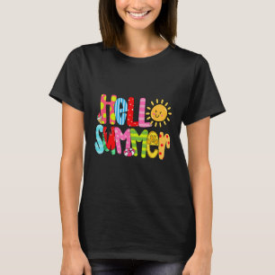 T-shirt Bonjour Vacances Été Glace Crème Popsicle Watermel