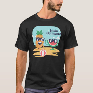 T-shirt Bonjour Vacances Été Glace Crème Sun Beach Hommes 