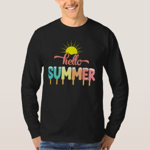 T-shirt Bonjour Vacances Été Ice Lolly Crème de glace Pops