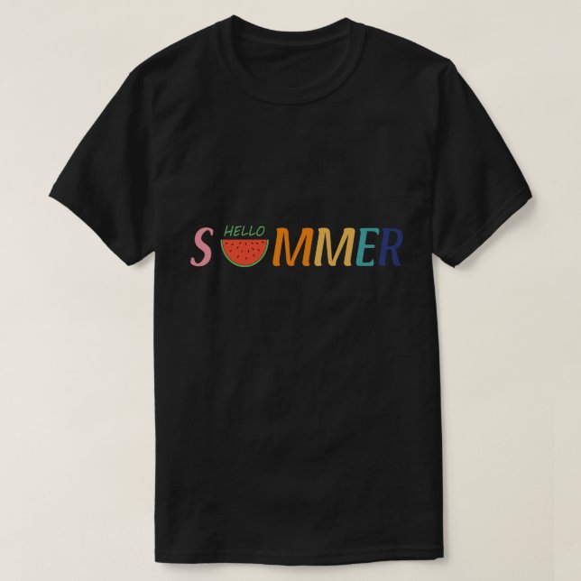 T-shirt Bonjour Vacances été Watermelon cadeau (Design devant)