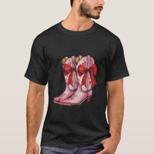 T-shirt Bonjour Valentine Coquette Bottes de Cowgirl Femme