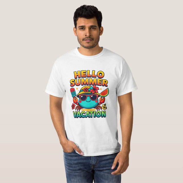 T-shirt Bonjour Vibes d'été (Devant entier)