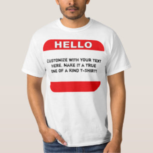 T-shirt Bonjour - votre texte fait sur commande ici