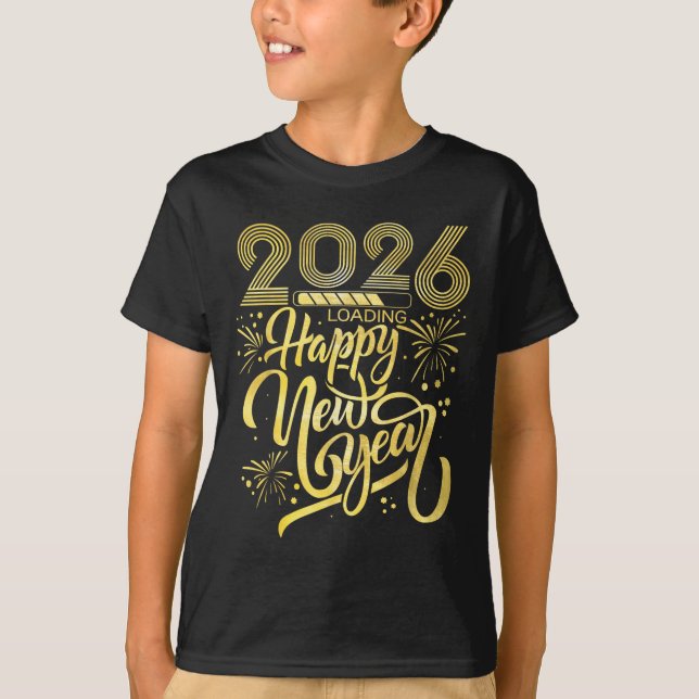 T-shirt Bonne année 2026 Fireworks Chargement (Devant)
