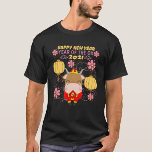 T-shirt Bonne année de l'OX 2021 vêtements chinois pour