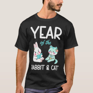 T-shirt Bonne année du lapin&chat chinois Zodiac New Ye