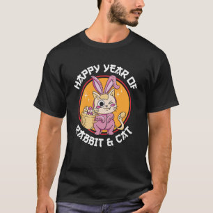 T-shirt Bonne année du lapin&chat chinois Zodiac New Ye
