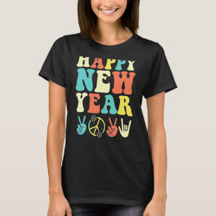T-shirt Bonne Année Hippie 2023 signe de paix et amour Han