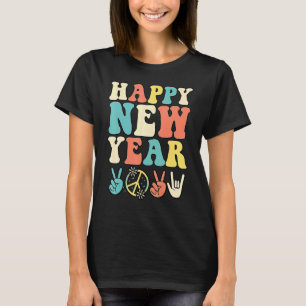 T-shirt Bonne Année Hippie 2023 signe de paix et amour Han