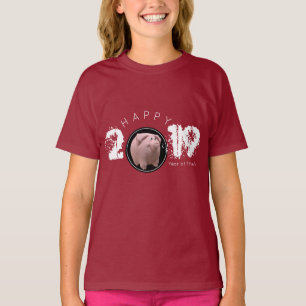 T-shirt Bonne année PIg 2019 Original 3D Girl Tee