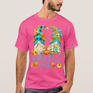 T-shirt Bonne Automne Jeunes Gnomies Avec Citrouille Pour 