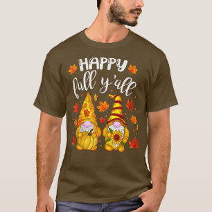 T-shirt Bonne Automne Yall Gnome Citrouille Thanksgiving A