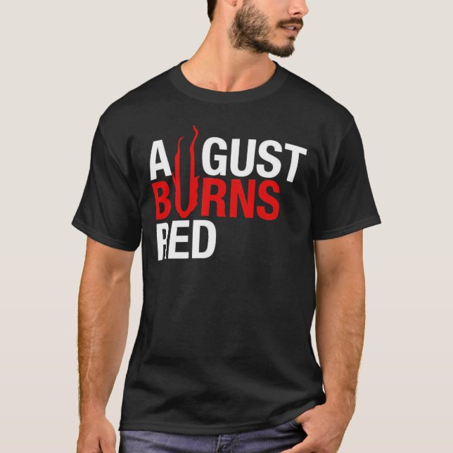 T-shirt BONNE CONCEPTION Août brûle logo rouge Nouveau pro (Devant)