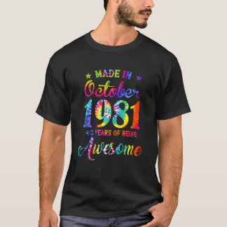 T-shirt Bonne Décoration 40E Anniversaire Fabriquée En Oct